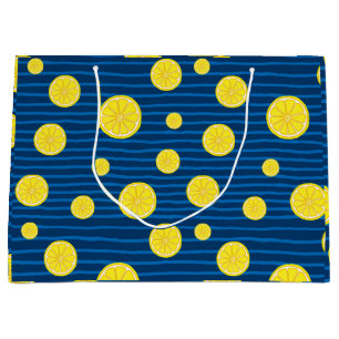 Lemon slices pattern large gift bag