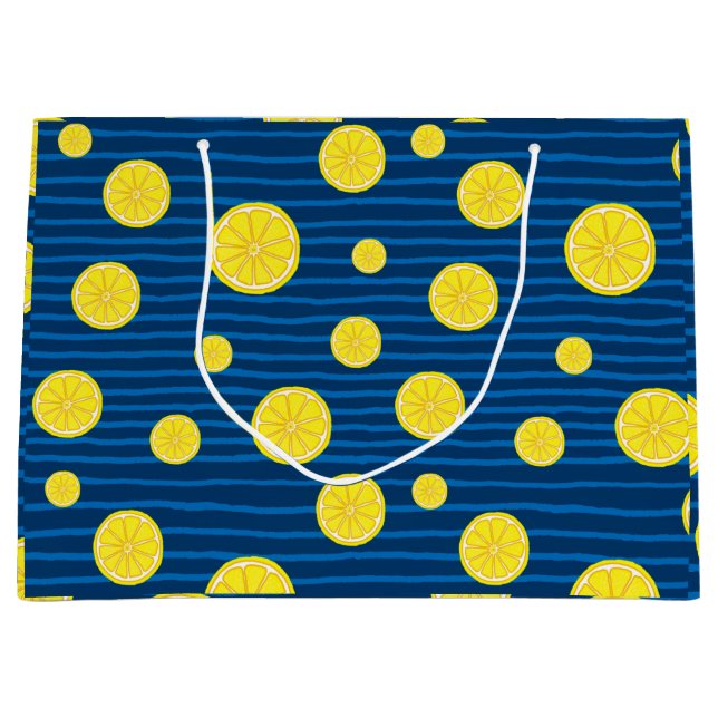 Lemon slices pattern large gift bag (Front)