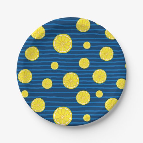 Lemon slices pattern paper plates