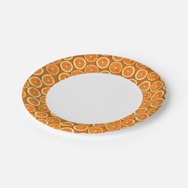 Lemon Slices Pattern Paper Plates (Angled)