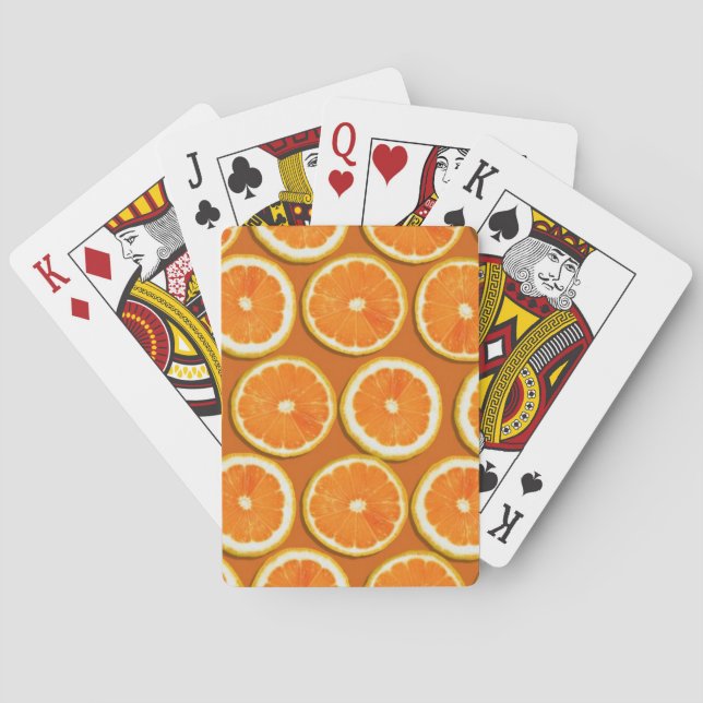 Lemon Slices Pattern Poker Cards (Back)