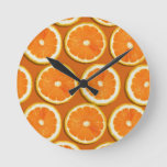 Lemon Slices Pattern Round Clock