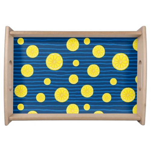 Lemon slices pattern serving tray