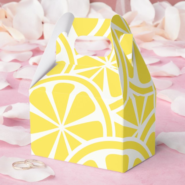 Lemon Slices Pattern Summer Party Favor Box (Wedding)