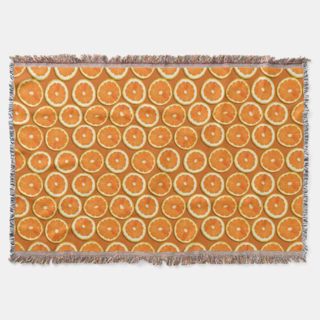 Lemon Slices Pattern Throw Blanket (Front)