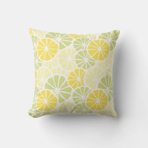 Lemon Slices Pattern Throw Pillow