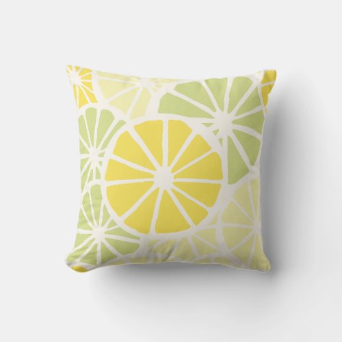 Lemon Slices Pattern Throw Pillow