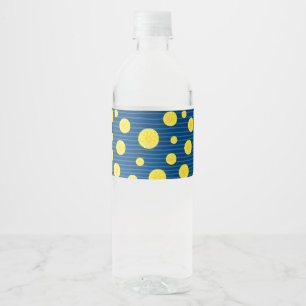 Lemon slices pattern water bottle label