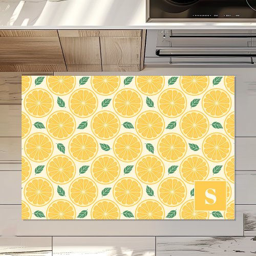 Lemon Slices Personalized Kitchen Rug