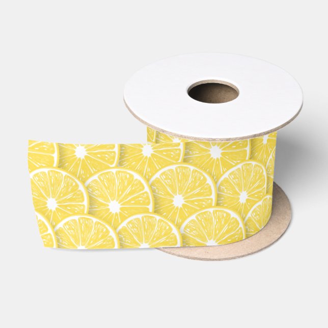 Lemon slices satin ribbon (Spool)