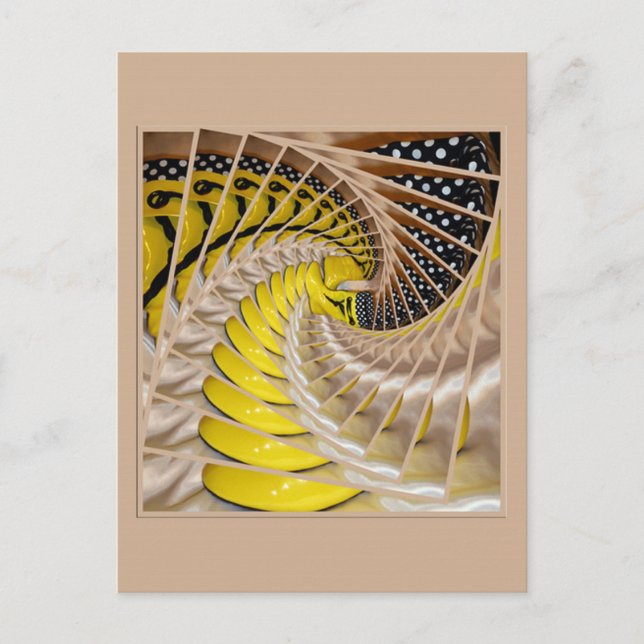 Lemon Slices Spiral Staircase with Polka Dot Boots Postcard (Front)
