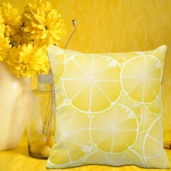 Lemon Slices Throw Pillow by PawsitiveDesigns at Zazzle