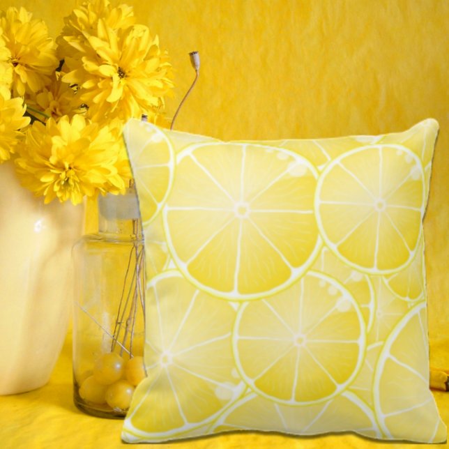 Lemon Slices Throw Pillow (Creator Uploaded)