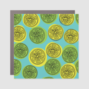 Lemon slices vintage illustration. car magnet