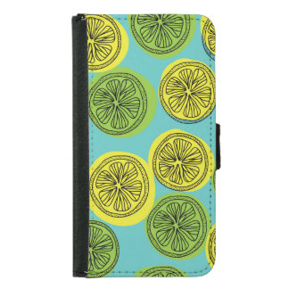 Lemon slices vintage illustration. samsung galaxy s5 wallet case