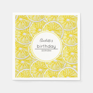 Lemon Slices Watercolor Art Pattern Napkins
