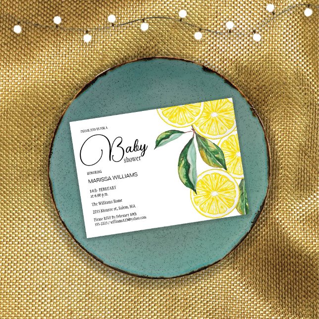 Lemon Slices Watercolor Illustration Holiday Card (Creator Uploaded)