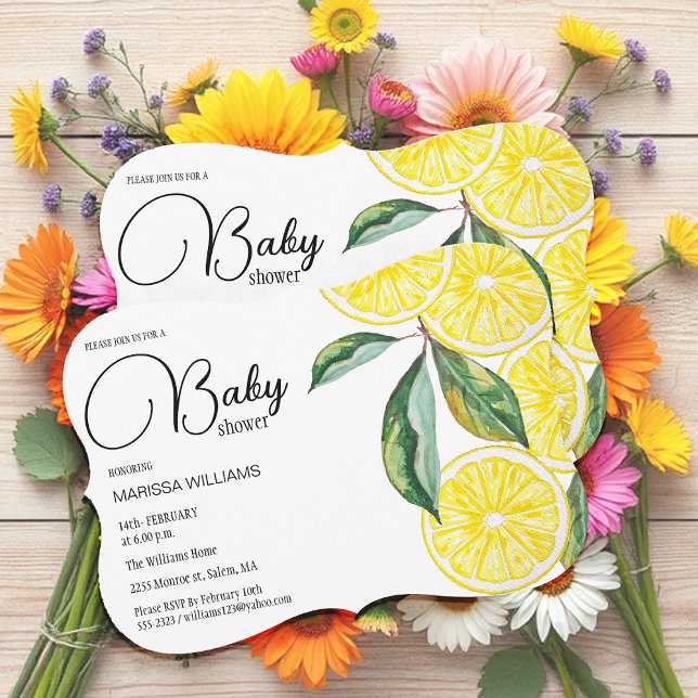 Lemon Slices Watercolor Illustration Holiday Card (Creator Uploaded)