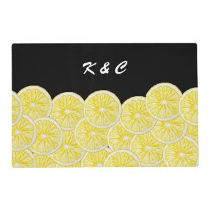 Lemon Slices Watercolor Pattern Placemat