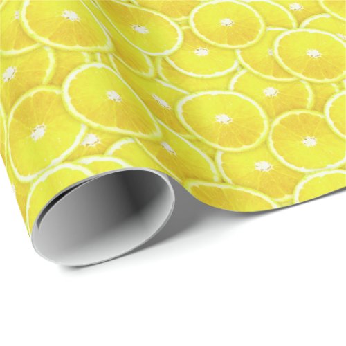 Lemon slices wrapping paper
