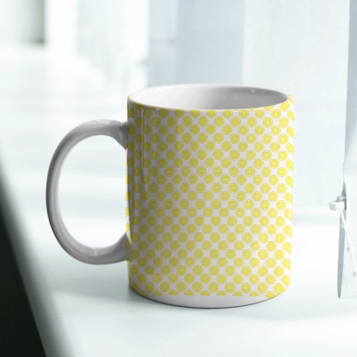 Lemon Slices Yellow Fruit Pattern Coffee Mug