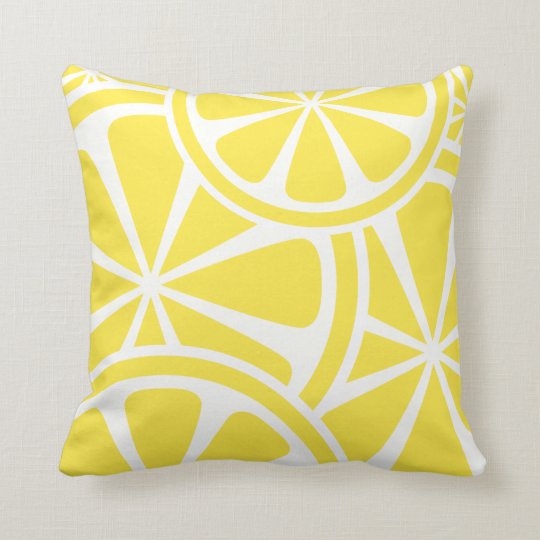 lemon print pillow