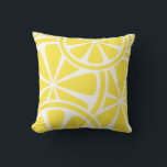 Lemon Slices Yellow Summer Throw Pillow<br><div class="desc">Add summer look to your living room or patio with this bright yellow lemon slices pattern throw pillow. Spruce up for summer gatherings,  cookouts,  backyard barbecues and pool parties.</div>