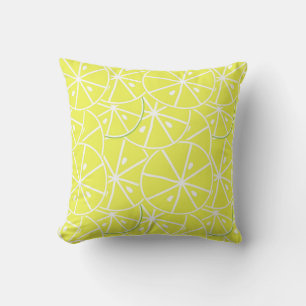 Lemon slised background throw pillow