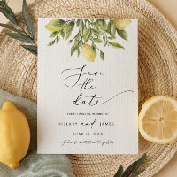 Lemon Sorrento Amalfi Calligraphy Save the date