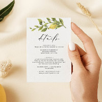 Lemon Sorrento Amalfi Calligraphy Wedding Details