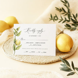 Lemon Sorrento Citrus Wedding RSVP Card