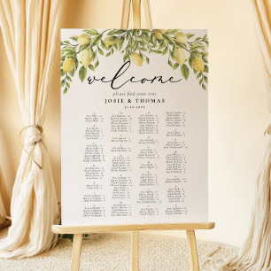 Lemon Sorrento Mediterranean Wedding Seating Plan Foam Board