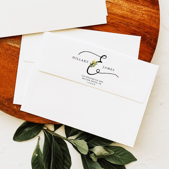 Lemon Sorrento Wedding Flap Return Address Envelope (Creator Uploaded)