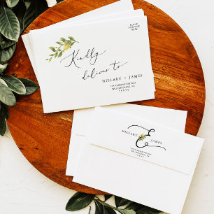 Lemon Sorrento Wedding Flap Return Address Envelope
