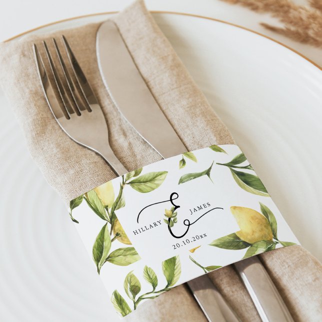 Lemon Sorrento Wedding Napkin Bands (Creator Uploaded)