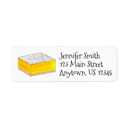 Lemon Square Bar Pastry Dessert Bake Sale Bakery Label