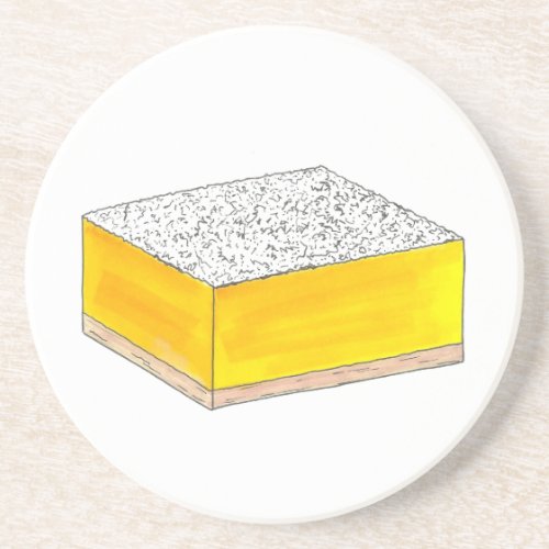 Lemon Square Bar Pastry Dessert Bake Sale Bakery Sandstone Coaster