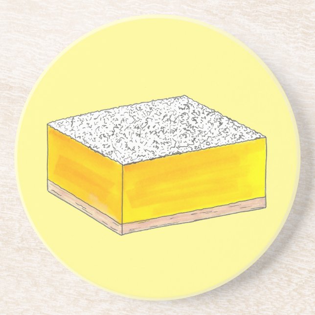 Lemon Square Bar Pastry Dessert Bake Sale Bakery Sandstone Coaster (Front)