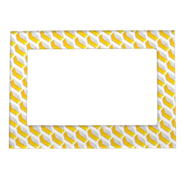 Lemon Square Bar Pastry Dessert Bake Sale Yellow Magnetic Photo Frame (Front)