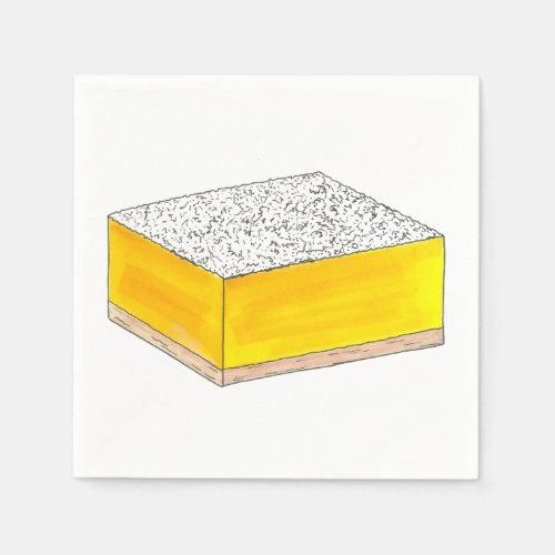 Lemon Square Bar Pastry Dessert Bake Sale Yellow Napkins