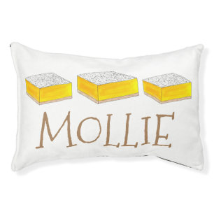 Lemon Square Bar Pastry Dessert Bake Sale Yellow Pet Bed