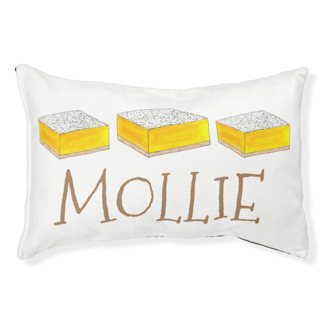 Lemon Square Bar Pastry Dessert Bake Sale Yellow Pet Bed (Front)