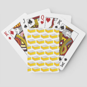 Lemon Square Bar Pastry Dessert Bake Sale Yellow Poker Cards