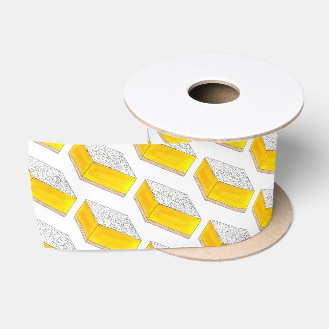 Lemon Square Bar Pastry Dessert Bake Sale Yellow Satin Ribbon (Spool)
