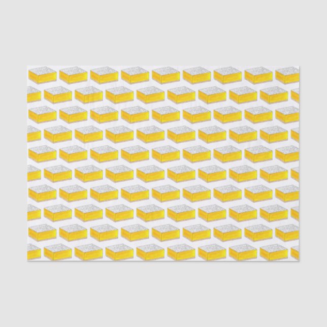 Lemon Square Bar Pastry Dessert Bake Sale Yellow Tissue Paper (Front)