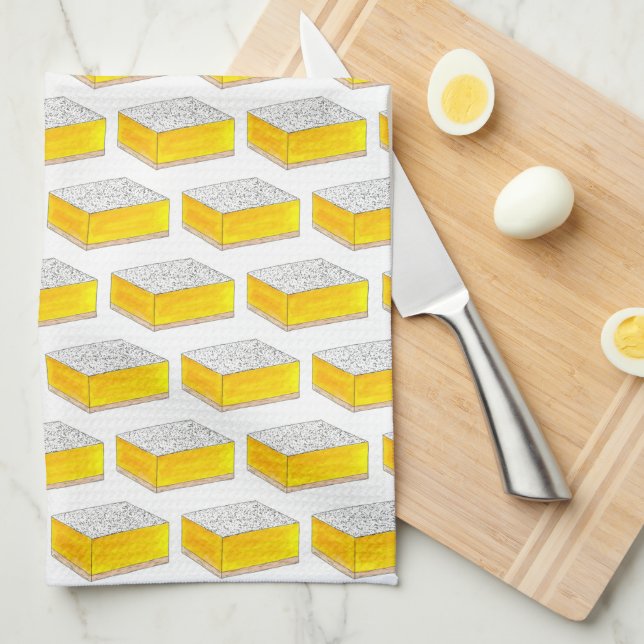 Lemon Square Bar Pastry Dessert Bake Sale Yellow Towel (Quarter Fold)