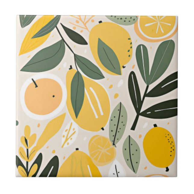 Lemon Square Ceramic Tile (Front)