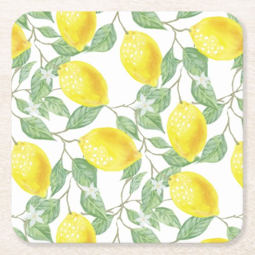 Lemon Square Paper Coaster