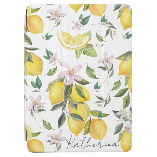 Lemon Squeeze and Leaves with YOUR NAME  iPad Air Cover