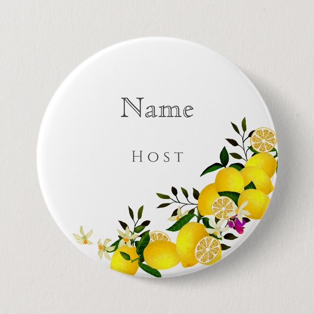 Lemon Squeeze Anniversary Name Button (Front)